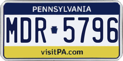 PA license plate MDR5796