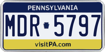 PA license plate MDR5797