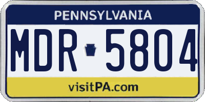 PA license plate MDR5804