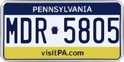 PA license plate MDR5805