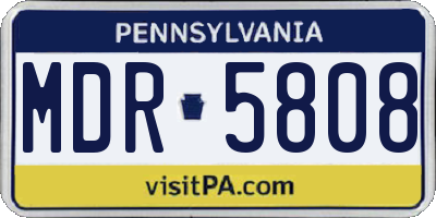 PA license plate MDR5808