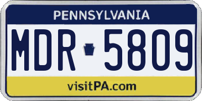 PA license plate MDR5809
