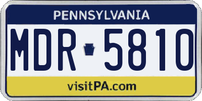 PA license plate MDR5810