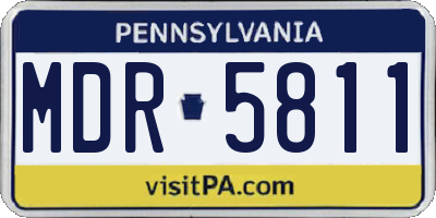 PA license plate MDR5811