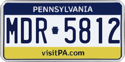 PA license plate MDR5812