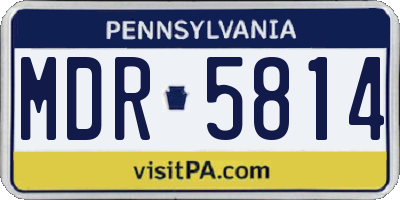 PA license plate MDR5814
