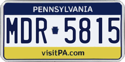 PA license plate MDR5815