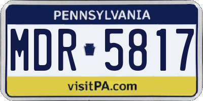 PA license plate MDR5817