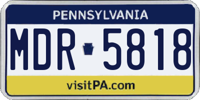 PA license plate MDR5818