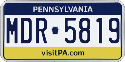 PA license plate MDR5819