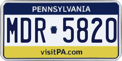 PA license plate MDR5820