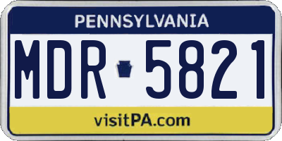 PA license plate MDR5821