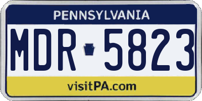 PA license plate MDR5823