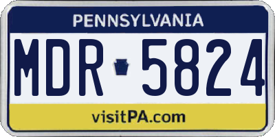 PA license plate MDR5824