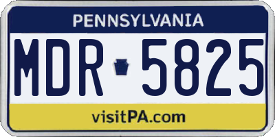 PA license plate MDR5825