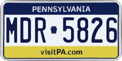 PA license plate MDR5826