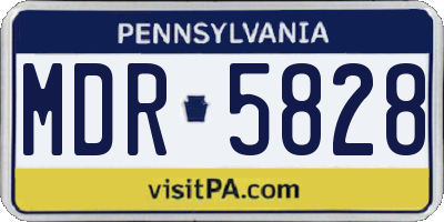 PA license plate MDR5828