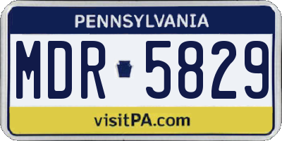 PA license plate MDR5829