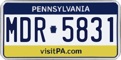 PA license plate MDR5831