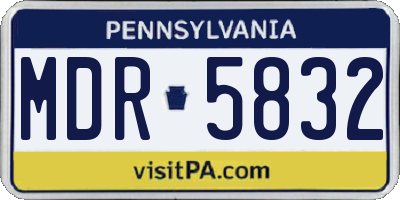 PA license plate MDR5832