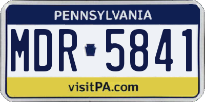 PA license plate MDR5841