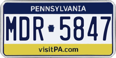 PA license plate MDR5847