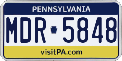 PA license plate MDR5848