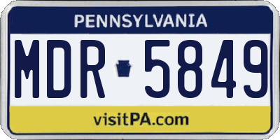 PA license plate MDR5849