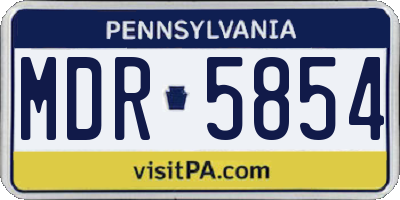 PA license plate MDR5854