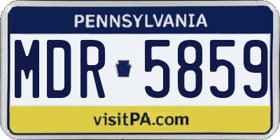 PA license plate MDR5859