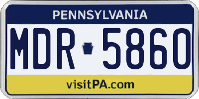 PA license plate MDR5860