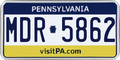 PA license plate MDR5862