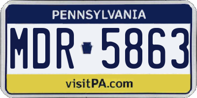 PA license plate MDR5863