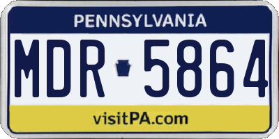 PA license plate MDR5864