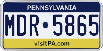 PA license plate MDR5865