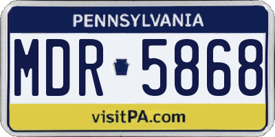 PA license plate MDR5868