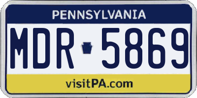 PA license plate MDR5869