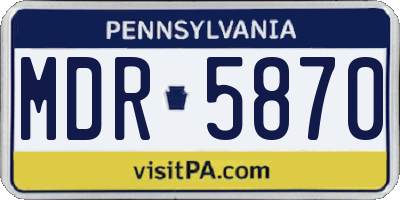 PA license plate MDR5870