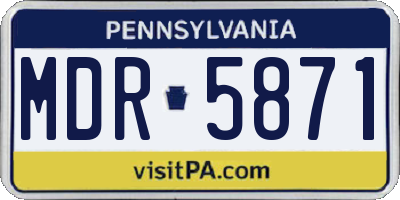 PA license plate MDR5871