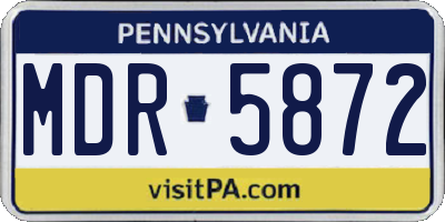 PA license plate MDR5872