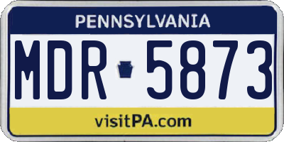 PA license plate MDR5873
