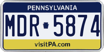 PA license plate MDR5874