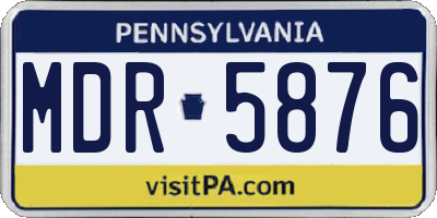 PA license plate MDR5876