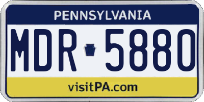 PA license plate MDR5880
