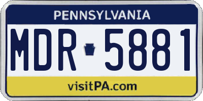 PA license plate MDR5881