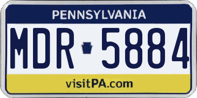 PA license plate MDR5884