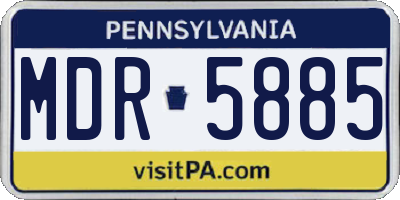 PA license plate MDR5885