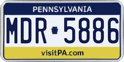 PA license plate MDR5886
