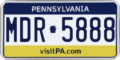 PA license plate MDR5888