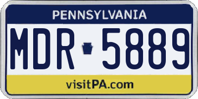 PA license plate MDR5889